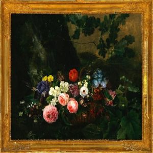 Forest Floor With Flowers In A Basket by I.L. Jensen