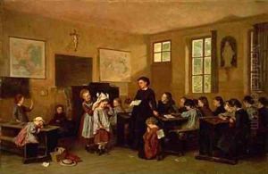The naughty school children by Theophile-Emmanuel Duverger