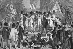 A Slave Auction in Richmond from Le Globe Illustre 1862