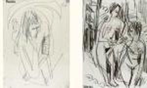 Zwei Weibliche Akte (recto) Vers 1923 by Ernst Ludwig Kirchner