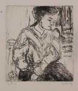 Sitzende Dame In Heller Bluse by Ernst Ludwig Kirchner