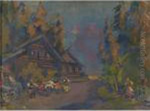 Costume Design For The Little Humpbacked Horse, Set 1 From The Series Of Sets 1 To 24 by Konstantin Alexeievitch Korovin