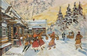 Village Dancers by Konstantin Alexeievitch Korovin