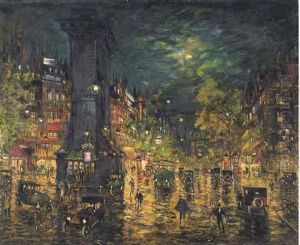 Paris At Night by Konstantin Alexeievitch Korovin