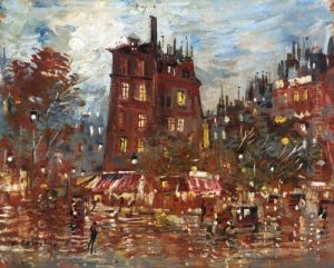 Parisian Boulevard By Night by Konstantin Alexeievitch Korovin