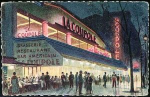 Postcard depicting La Coupole, Montparnasse, Paris, c.1925 by Yvon Adolphe