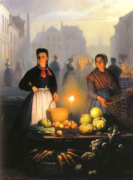 A Market Stall by Moonlight - view 1