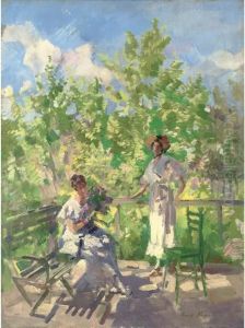 Afternoon Tea On The Terrace by Konstantin Alexeievitch Korovin