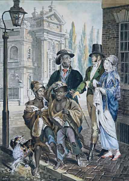 "Worldly Folk" Questioning Chimney Sweeps and Their Master before Christ Church, Philadelphia - view 1