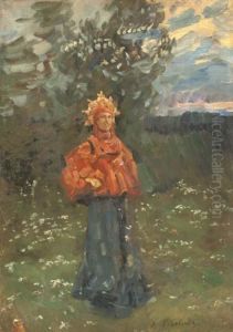 A Russian Maiden by Konstantin Alexeievitch Korovin