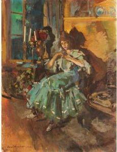 Ballerina In A Green Dress