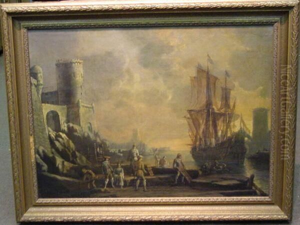 Port Of Marseille With Figures On A Quay - view 1