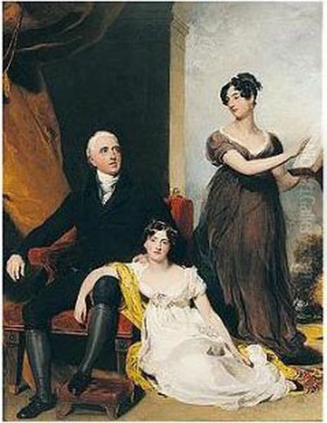 Portrait Of Charles Binny (d.1822) With His Daughters - view 1