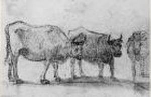 Trois Vaches by Claude Lorrain (Claude Gellee)