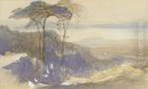 Greek Figures And Mules On A Rocky Track, Crete by Edward Lear