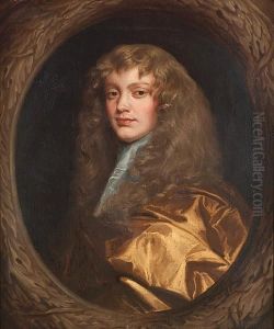 Portrait Of A Gentleman, 
Bust-length, In A Gold Robe With A White Jabot, In A Painted Cartouche