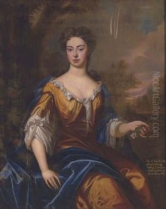 Portrait Of Lady Ann Courtenay, Three-quarter Length, Seated In Alandscape