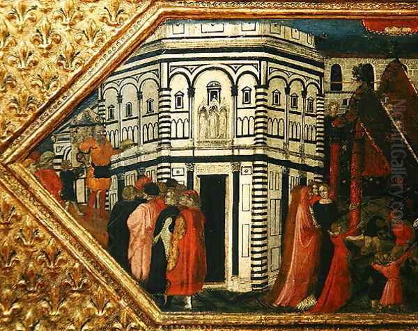 Cassone decorated with a scene of the Palio of S. Giovanni - view 1