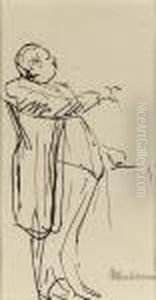 Four Figure Studies (stout Man Illustrated) by Max Liebermann