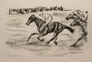 Pferderennen by Max Liebermann
