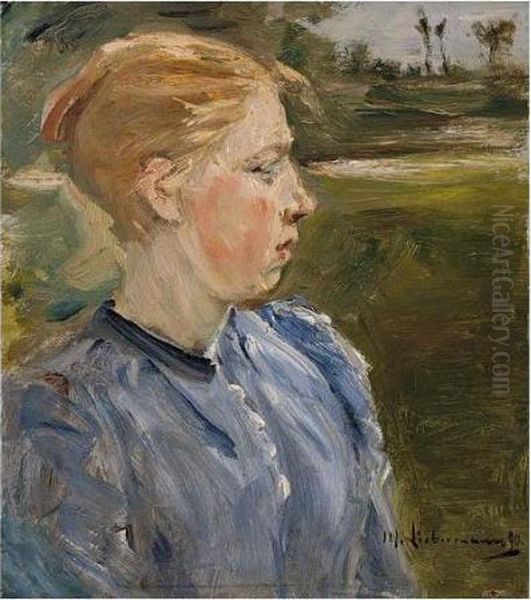 Blaues Madchen In Landschaft - Bauernmadchen (blue Girl In Landscape-farmgirl) - view 1