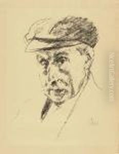 Selbstbildnis Mit Mutze<</b> by Max Liebermann