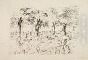 Kaffeegarten<</b> by Max Liebermann