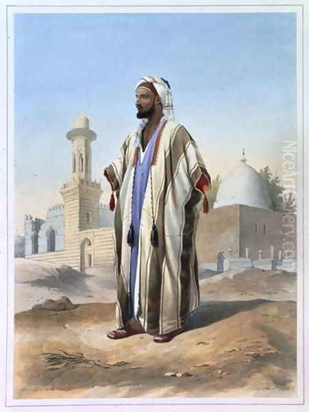 Fellah Dressed in the Haba, illustration from The Valley of the Nile, engraved by Charles Bour 1814-81 pub. by Lemercier, 1848 - view 1