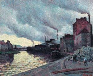 La Fabrique De Briquettes Sur Les Bords De La Sambre, Les Environs De Charleroi, 1896