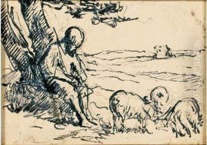 Berger Et Son Troupeau