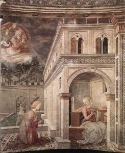 Annunciation 1467-69 by Fra Filippo Lippi