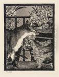 Le Chat Et Les Fleurs by Edouard Manet
