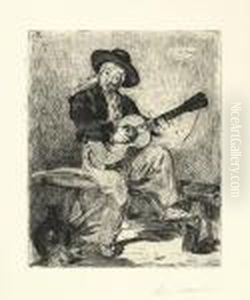 Le Chanteur Espagnol. by Edouard Manet