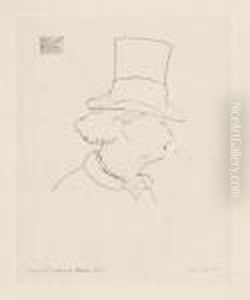 Charles Baudelaire De Profile by Edouard Manet
