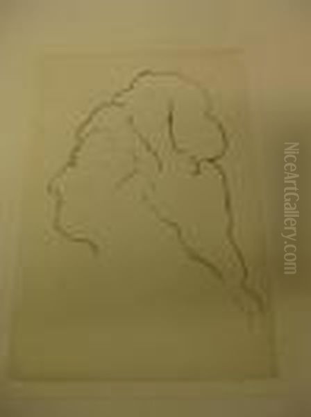 Eva Gonzales, Profile Tourne A Guache. - view 1