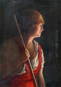 Young Lady Holding A Staff by Edouard Manet