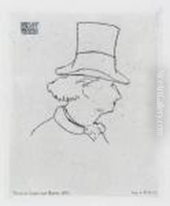 Baudelaire De Profil En Chapeau Ii. by Edouard Manet