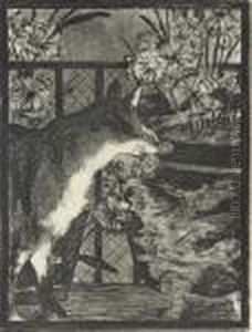 Cat With Flowers (guerin. 53; Harris 65) by Edouard Manet