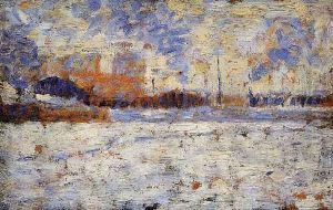 Snow Effect Winter In The Suburbs by Georges Seurat