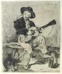 Le Chanteur Espagnol (le Guitarero) (g. 16; H. 12) by Edouard Manet