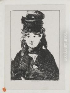 Portrait Of Berthe Morisot (harris 73) by Edouard Manet