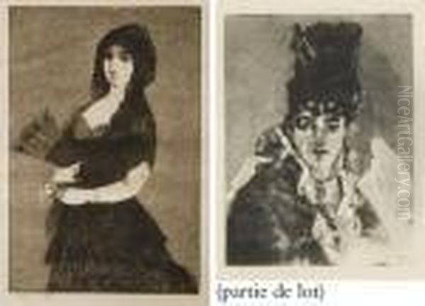 Fleur Exotique Ou Femme A La 
Mantille, Theodore De Banville Tourne A Gauche, Olympia, Deuxieme 
Planche Par Moler Et Portrait De Mme De Callias, Nina De Villard - view 1