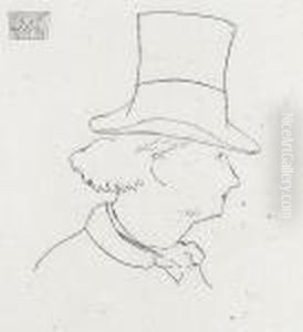 Baudelaire De Profil En Chapeau Ii by Edouard Manet