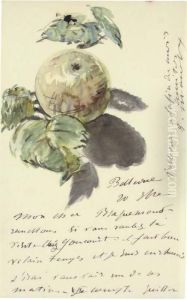 Lettre A Bracquemond (une Pomme Entouree De Ses Feuilles) Lettre A Bracquemond (une Pomme Entouree De Ses Feuilles)