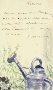Lettre A Bracquemond (l'arrosoir) by Edouard Manet