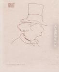 Portrett Av Charles Baudelaire, I Profil Med Hatt by Edouard Manet