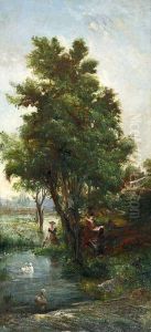 Paisaje Lacustre. by Ramon Marti Y Alsina