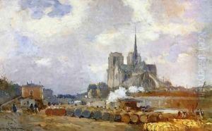 Notre Dame de Paris, View from the Quai de la Tournelle by Albert Lebourg
