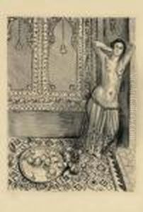 Odalisque Debout Au Plateau De Fruits