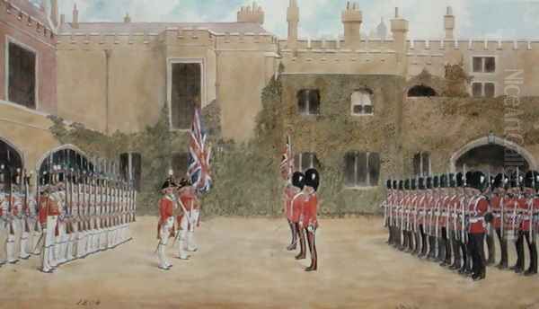 Grenadier Guards Relieving Guard at St. Jamess - The Old Guard of 1804 and the New Guard of 1904 - view 1